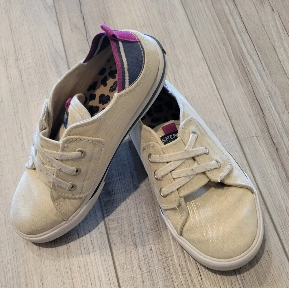 SPERRY TODDLER HY PORT JR SNEAKER IN CHAMPAGNE SIZE 12